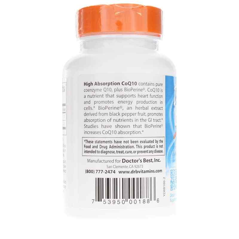 High Absorption CoQ10 100 Mg, 120 Veg Capsules, by Doctors Best, image #3