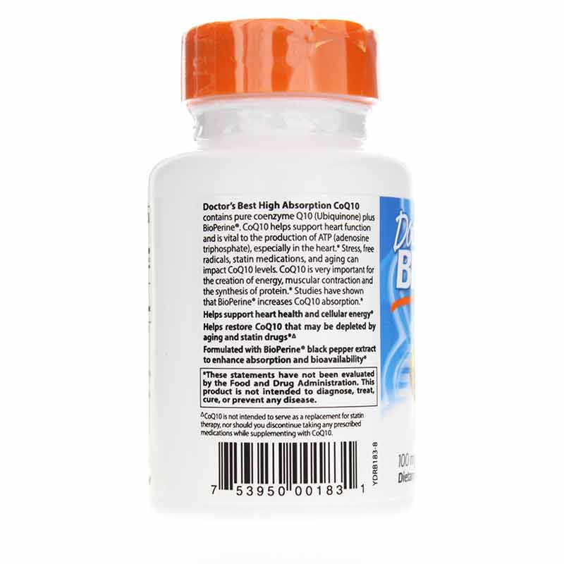 High Absorption CoQ10 100 Mg, 120 Softgels, by Doctors Best, image #3