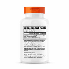 White supplement bottle with orange cap labeled "Supplement Facts" for magnesium lysinate glycinate by Doctor's Best.