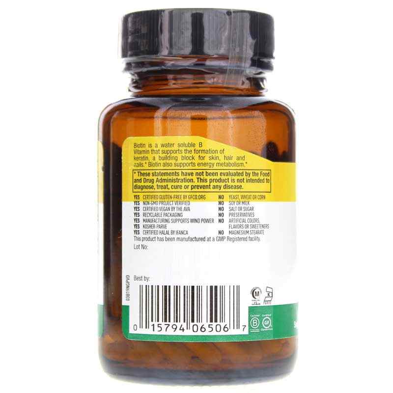 High Potency Biotin 5 Mg, 120 Vegan Capsules, by Country Life, image #3