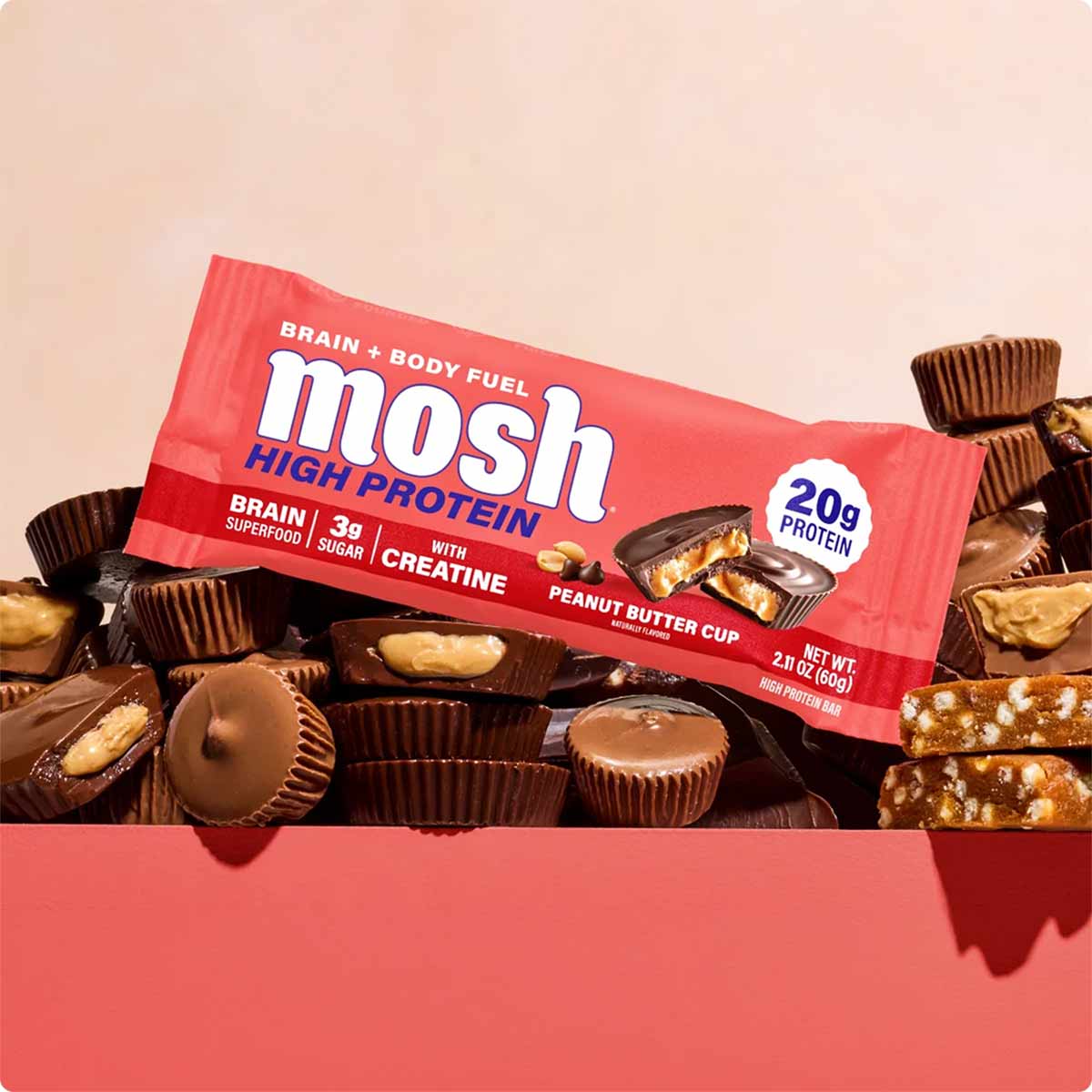 High Protein Bar + Creatine, by MOSH