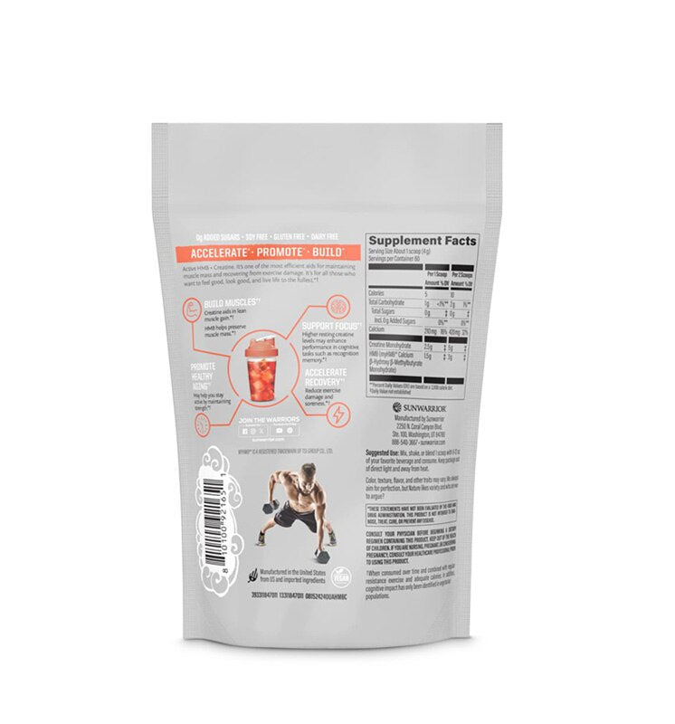 Active HMB+Creatine, Unflavored, 8.46 Oz, by Sunwarrior, image #2