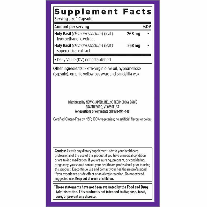 Holy Basil Force, 30 Veg Capsules, by New Chapter, image #2