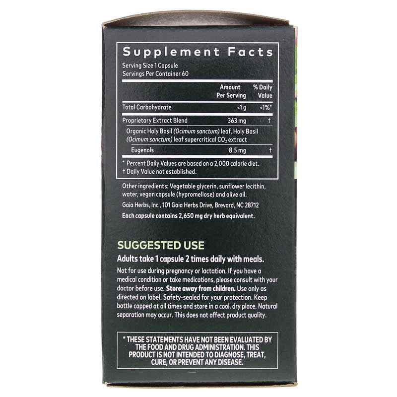 Holy Basil Leaf, 60 Liquid Phyto Caps, by Gaia Herbs, image #2