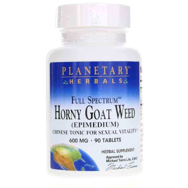 Horny Goat Weed 600 Mg Full Spectrum, 90 Tablets, by Planetary Herbals