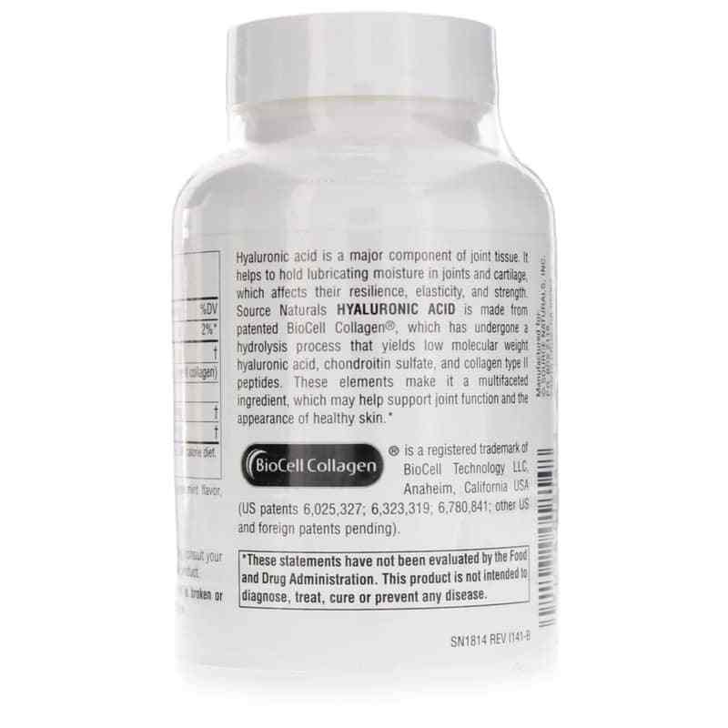 Hyaluronic Acid 100 Mg Tablets, 60 Tablets, by Source Naturals, image #3