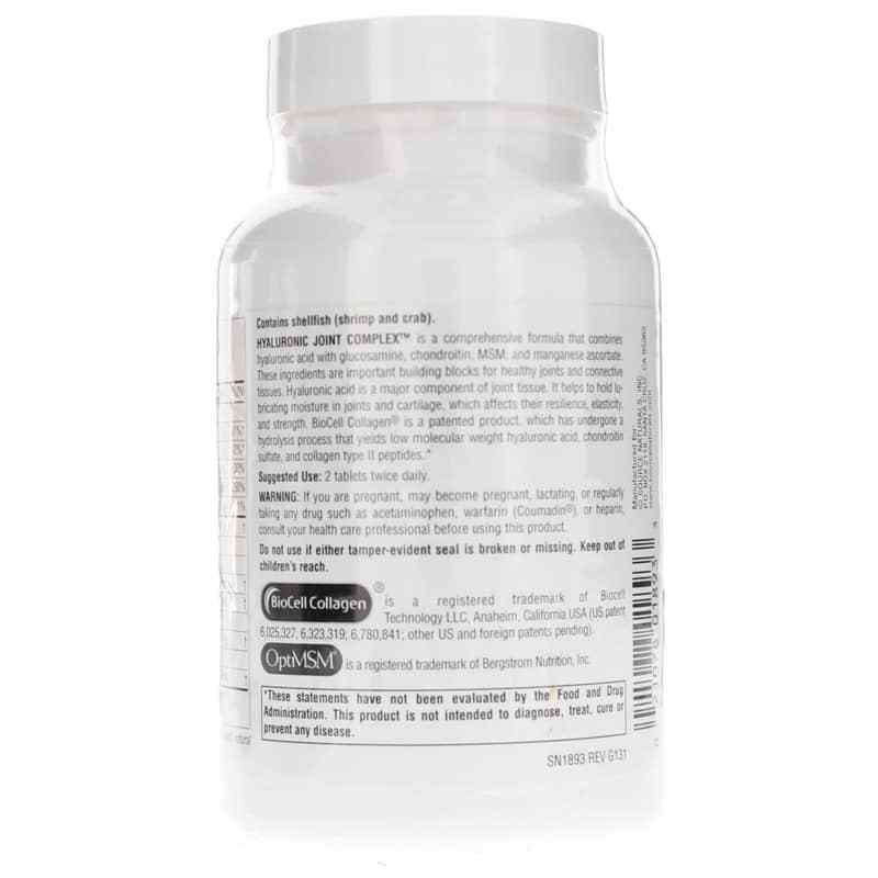 Hyaluronic Joint Complex, 60 Tablets, by Source Naturals, image #3