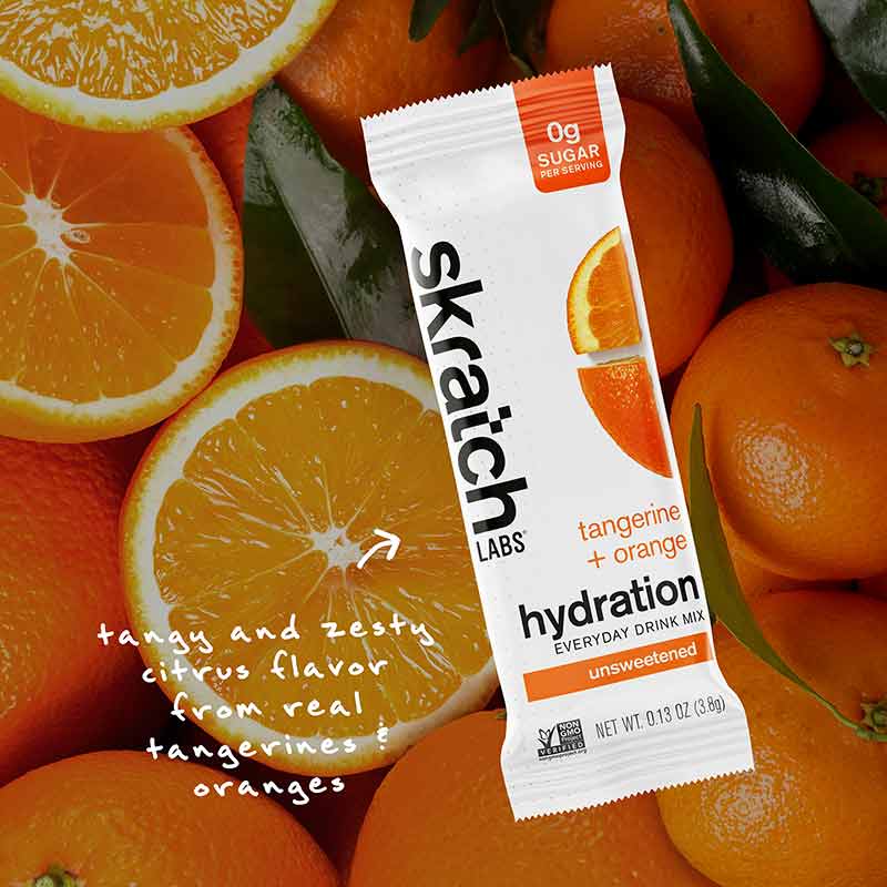 Hydration Everyday Drink Mix Singles, Tangerine Orange, 15 Sticks, by Skratch Labs, image #3