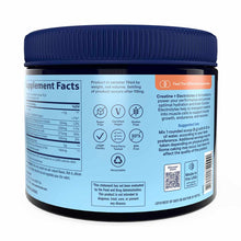 Dark container with blue lid and light blue label displaying supplement facts, ingredients, and product information for Hydro