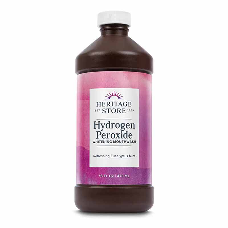 Hydrogen Peroxide Whitening Mouthwash, Eucalyptus, by Heritage Store