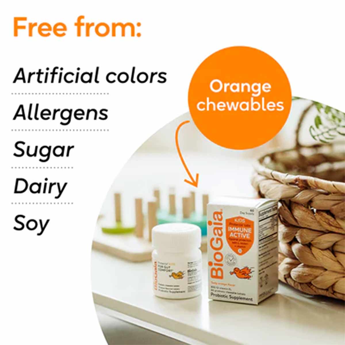 Immune Active Kids Probiotic Chewables, by BioGaia