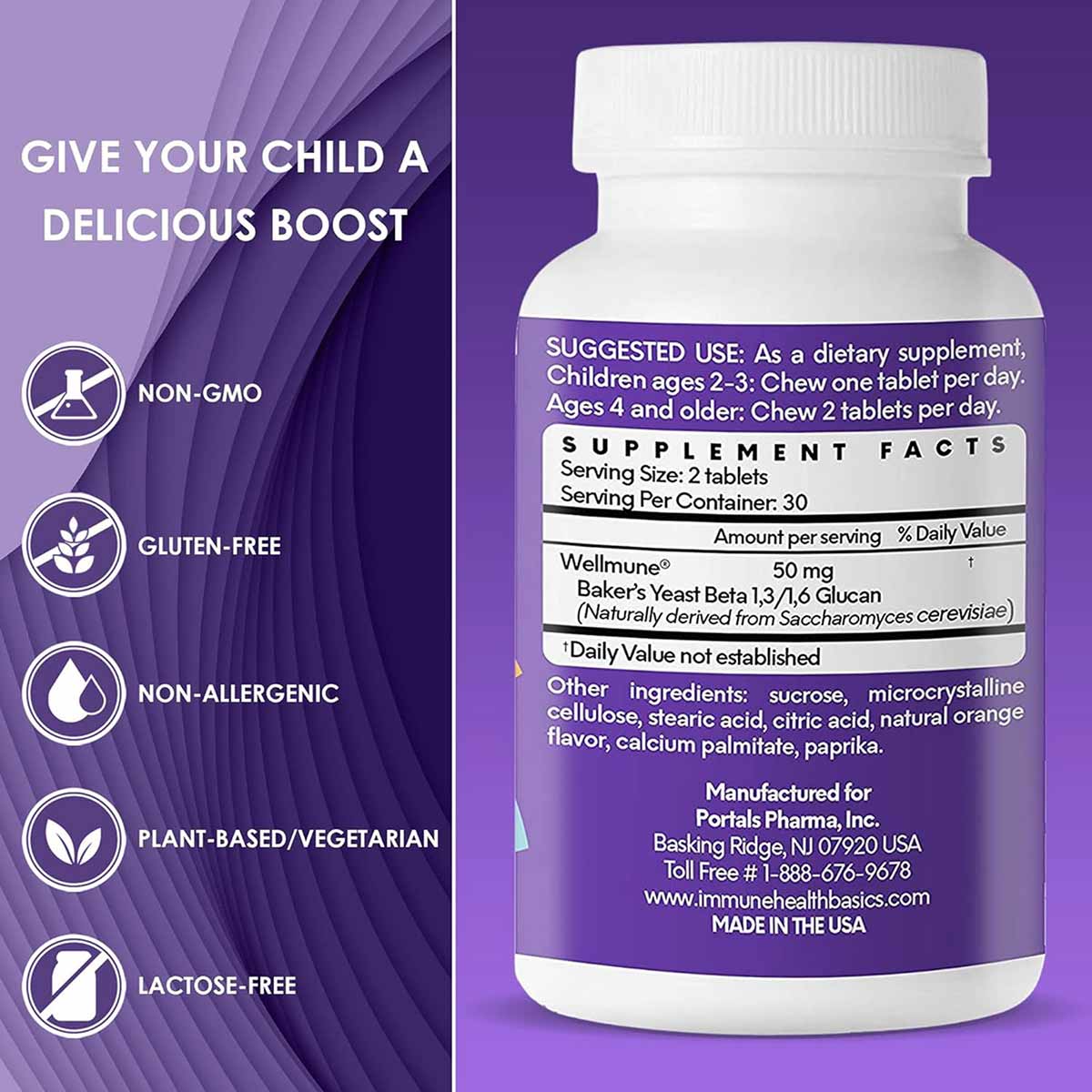 Immune Health Basics Childrens Chewable, 60 Tablets, by Immune Health Basics