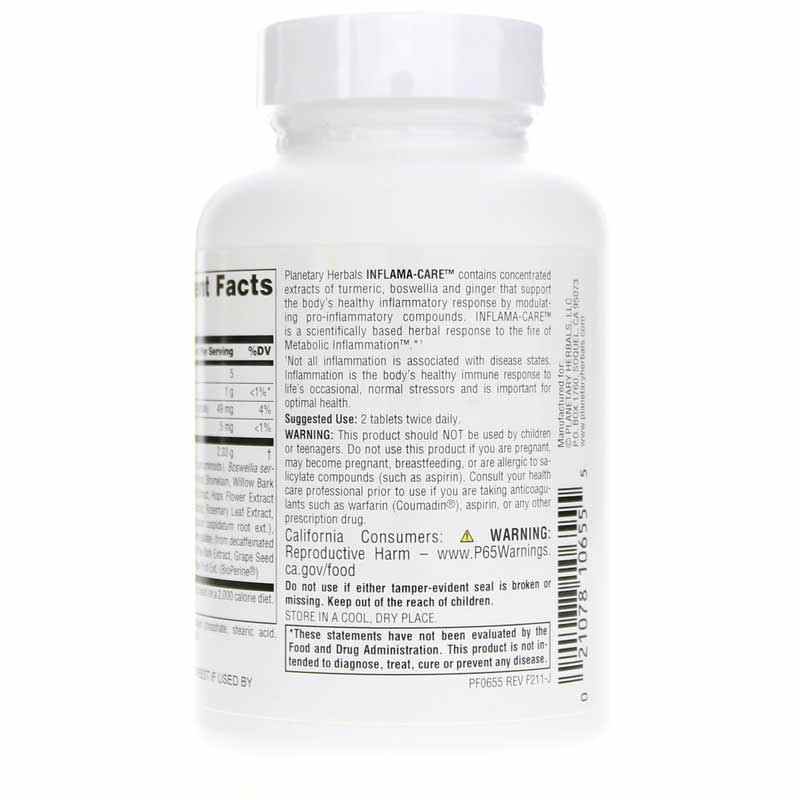 Inflama-Care, 60 Tablets, by Planetary Herbals, image #3