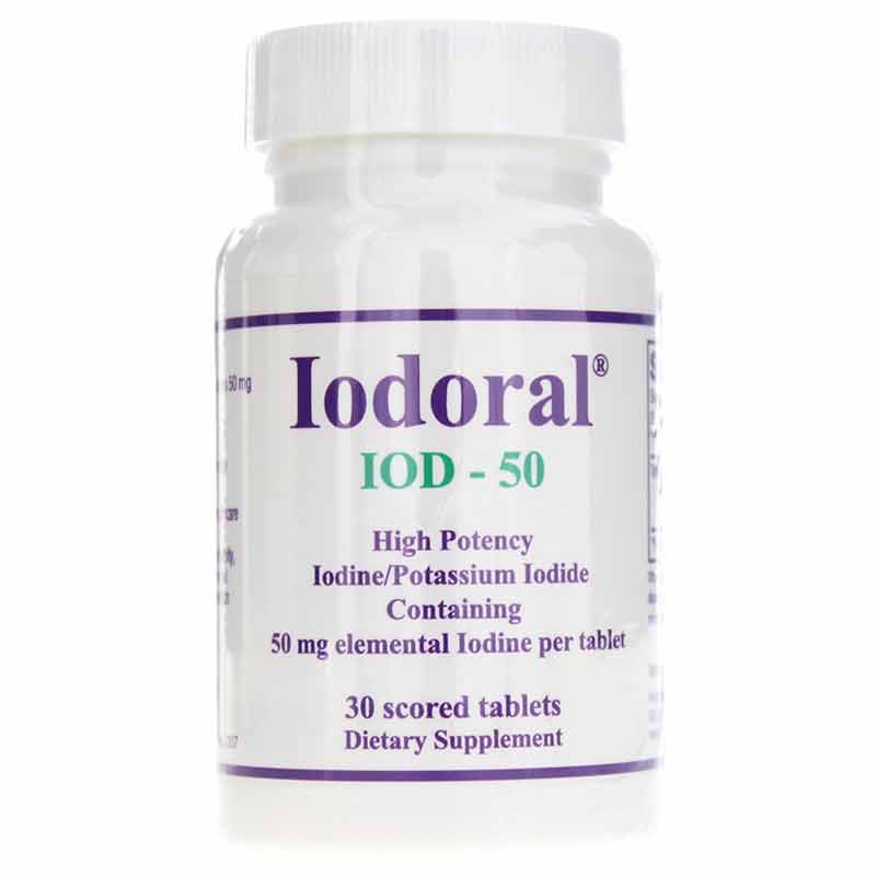 Iodoral 50 Mg Iodine/Potassium Iodide, 30 Tablets, by Optimox