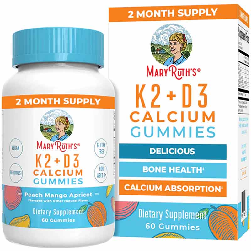 K2+D3 Calcium, 60 Gummies, by MaryRuth's Organics