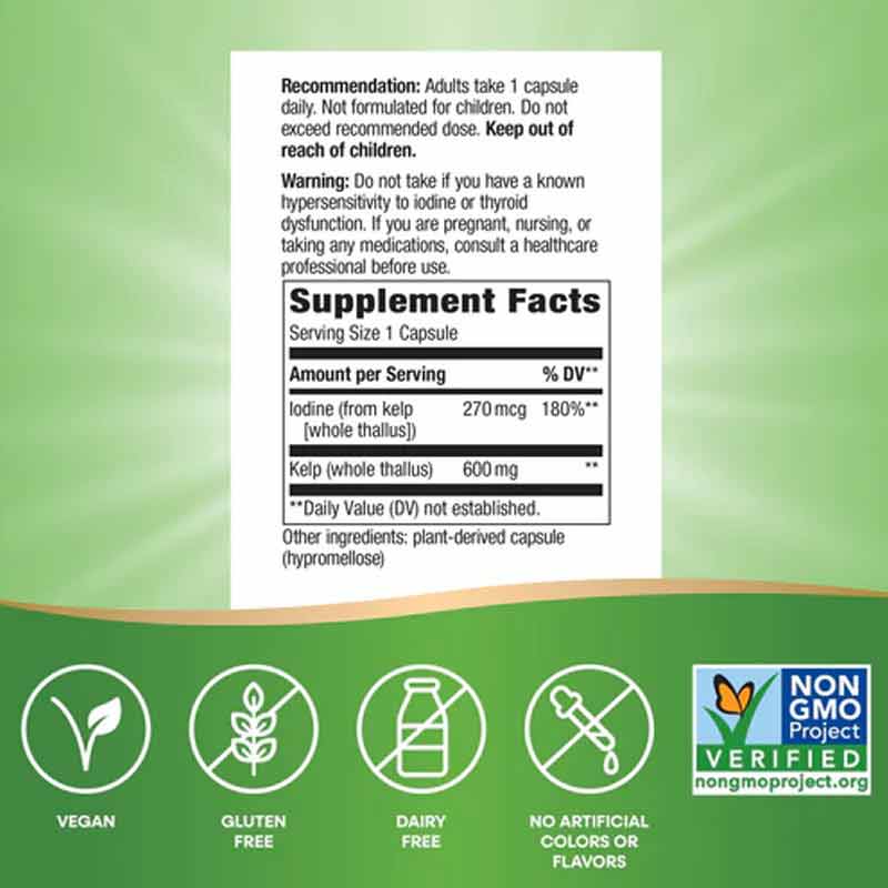 Kelp, 180 Veg Capsules, by Natures Way, image #3