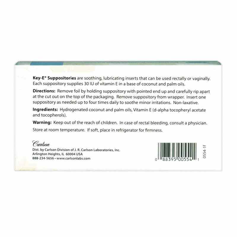 Key-E Natural Vitamin E Suppositories, 24 Suppositories, by Carlson Labs, image #2