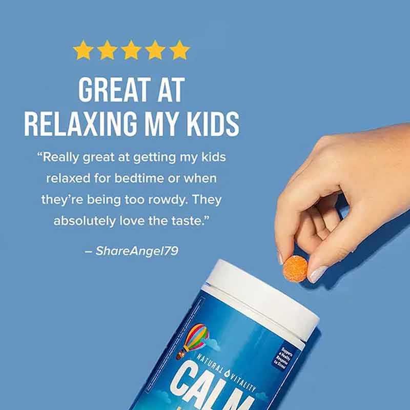 Kids CALM Sweet Citrus Gummies, 60 Gummies, by Natural Vitality, image #3