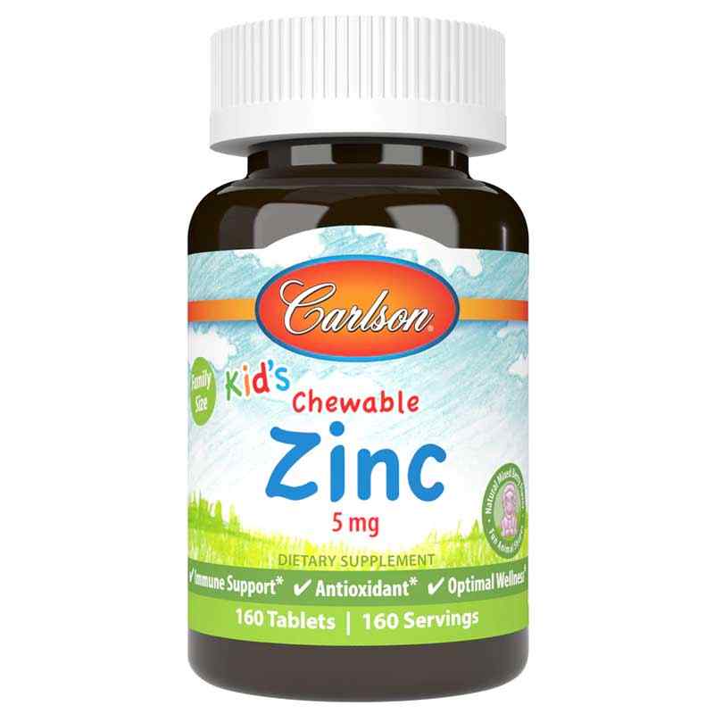 Kid's Chewable Zinc 5 Mg, 160 Tablets, by Carlson Labs