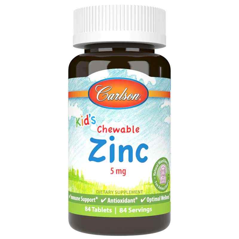 Kid's Chewable Zinc 5 Mg, by Carlson Labs