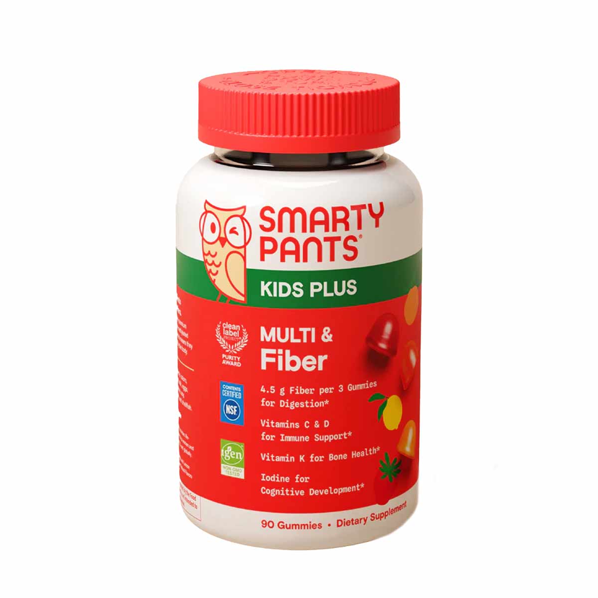 Kids Plus Multi & Fiber, 90 Gummies, by SmartyPants Vitamins