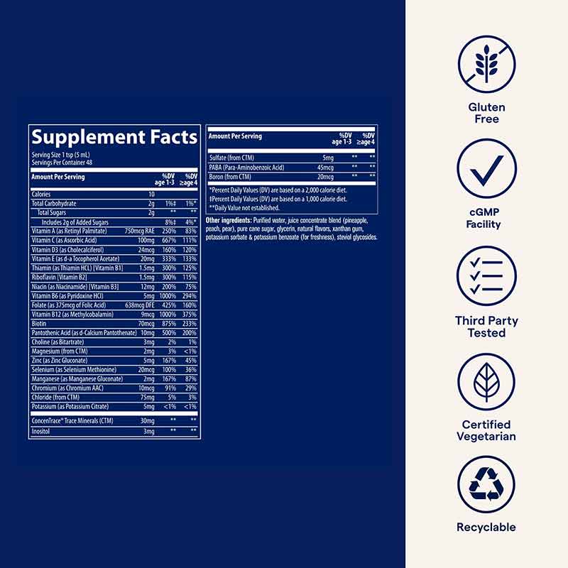 Children's Multi Liquid Tropical Punch, by Trace Minerals Research, image #2