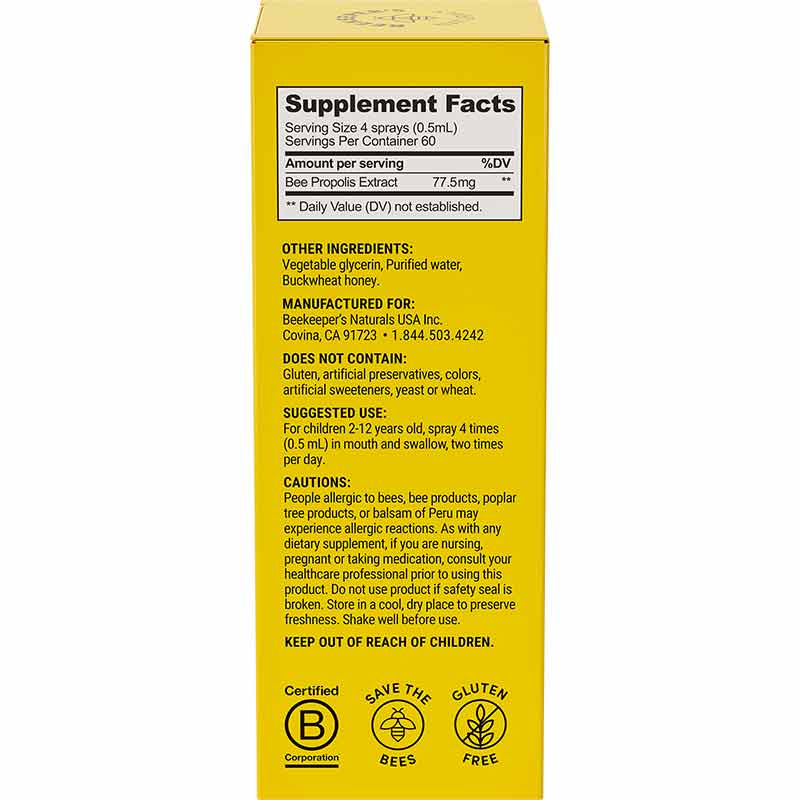 Kids Propolis Immune Support Throat Spray, by Beekeeper's Naturals, image #6
