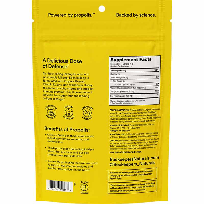 Kids Throat Soothing Lollipops Variety Pack, by Beekeeper's Naturals, image #2