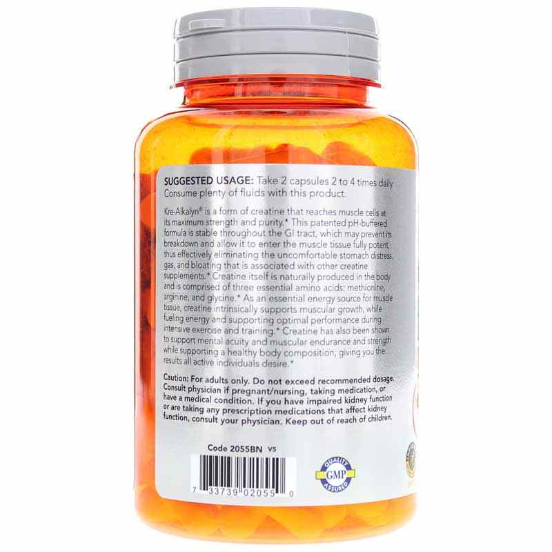 Kre-Alkalyn Creatine, 120 Capsules, by NOW Foods, image #3