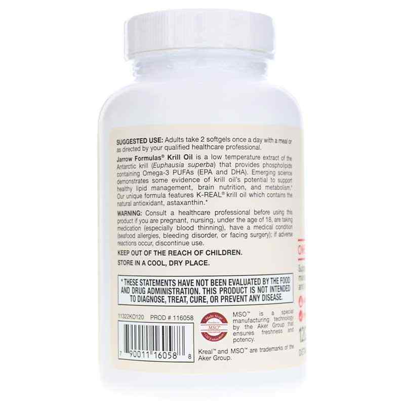 Krill Oil 1200 Mg, 120 Softgels, by Jarrow Formulas, image #3