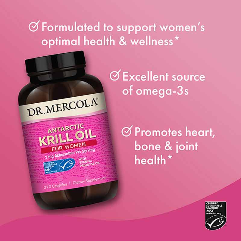 Krill Oil for Women with Evening Primrose, 270 Capsules, by Dr. Mercola, image #4