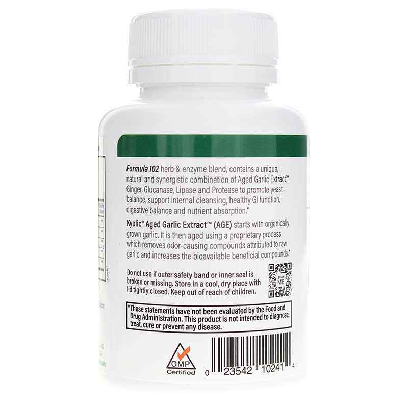 Kyolic Formula 102 Cleanse & Digestion, 100 Veg Capsules, by Kyolic, image #3