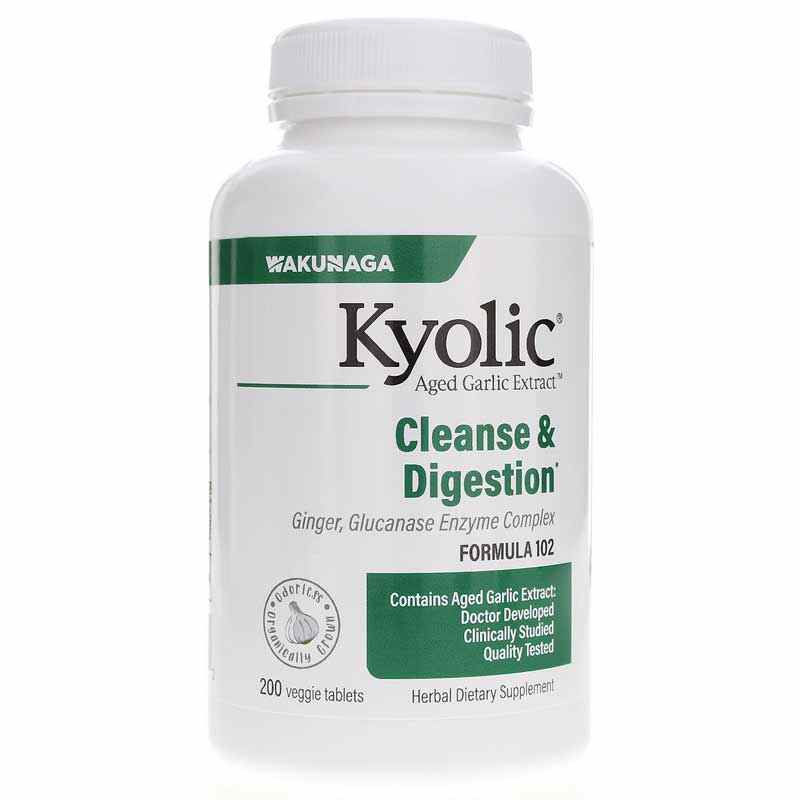 Kyolic Formula 102 Cleanse & Digestion, 200 Veg Tablets, by Kyolic