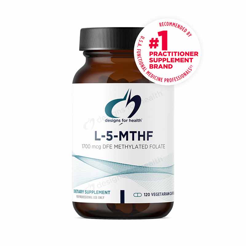 L-5-MTHF 1700 Mcg DFE, 120 Veg Capsules, by Designs For Health