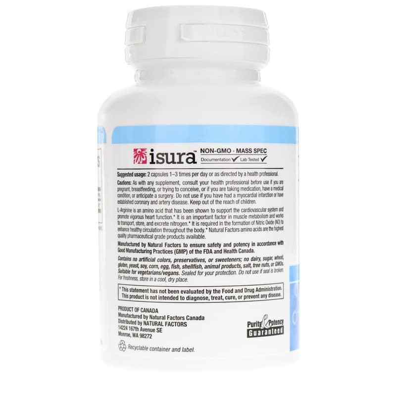 L-Arginine 500 Mg, by Natural Factors, image #3