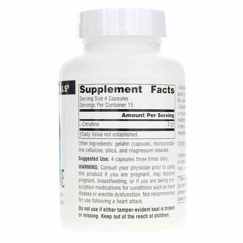 L-Citrulline 500 Mg, 60 Capsules, by Source Naturals, image #2