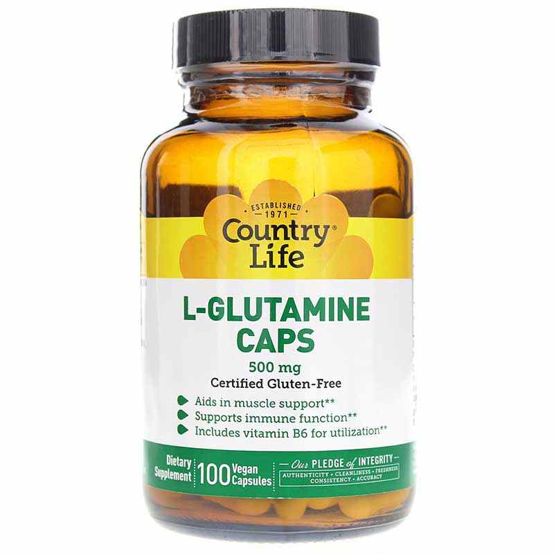 L-Glutamine Caps 500 Mg, by Country Life