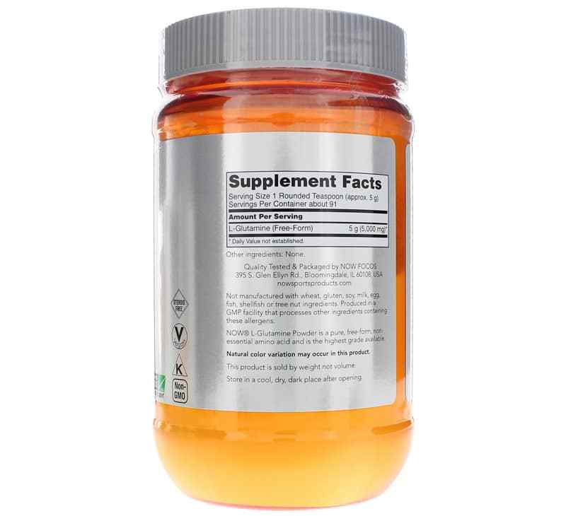 L-Glutamine Powder, 1 Lb, by NOW Foods, image #2