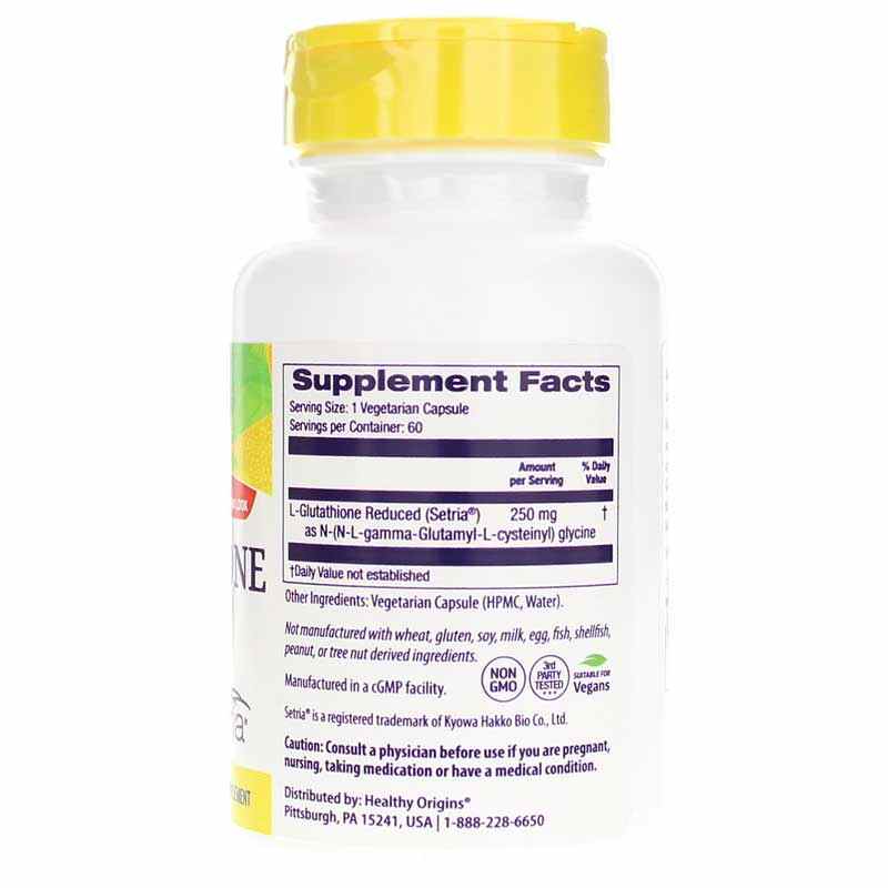 L-Glutathione Reduced Setria 250 Mg, 60 Capsules, by Healthy Origins, image #2