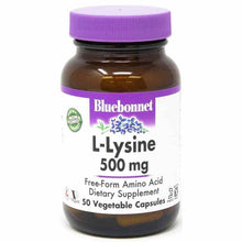 L-Lysine 500 Mg, 50 Veg Capsules, by Bluebonnet