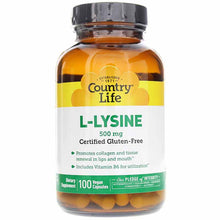 L-Lysine 500 Mg, 100 Vegan Capsules, by Country Life