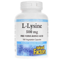 L-Lysine 500 Mg, 180 Veg Capsules, by Natural Factors