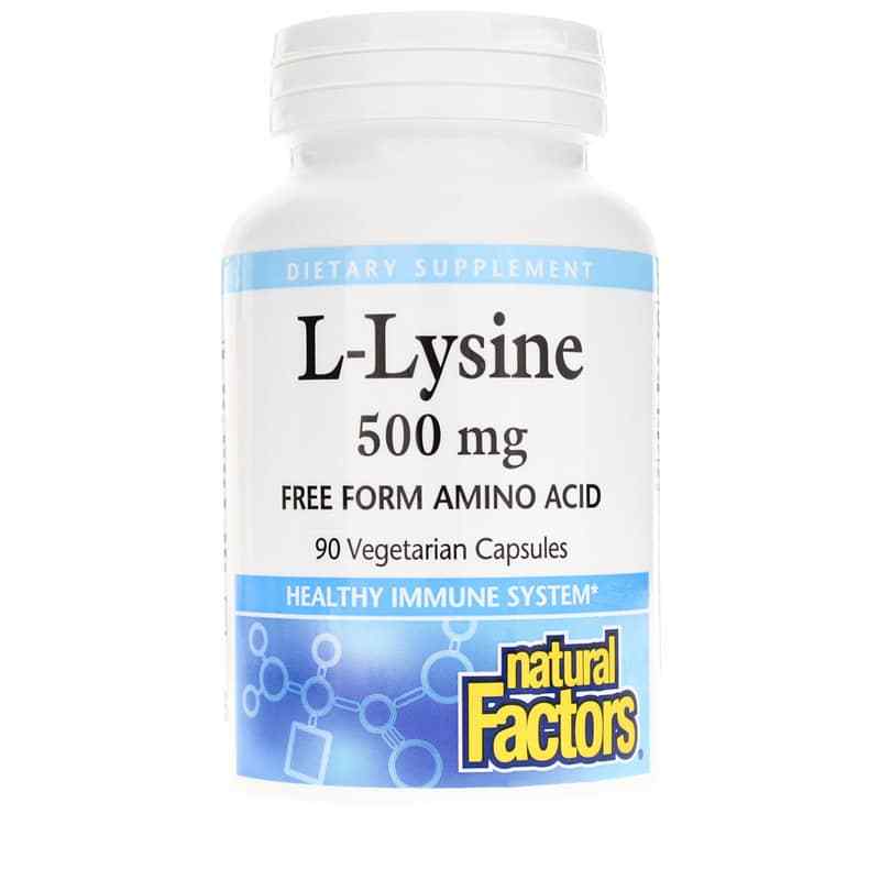 L-Lysine 500 Mg, 90 Veg Capsules, by Natural Factors