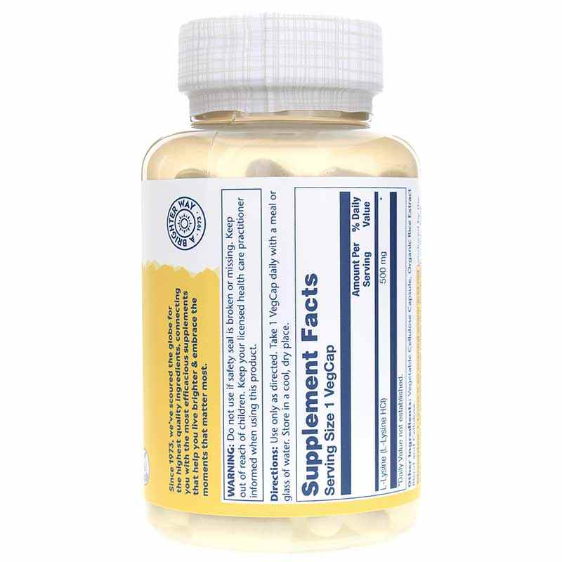 L-Lysine 500 Mg, 120 Veg Capsules, by Solaray, image #2