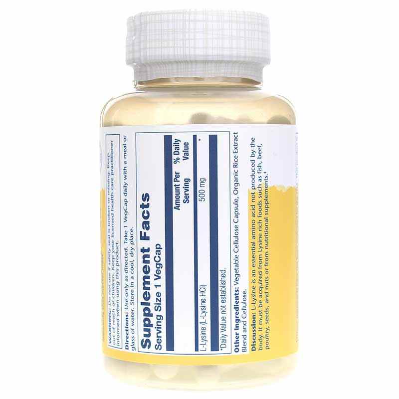 L-Lysine 500 Mg, 120 Veg Capsules, by Solaray, image #3