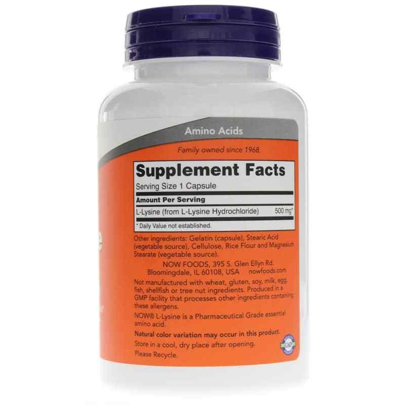 L-Lysine Capsules 500 Mg, 100 Capsules, by NOW Foods, image #2