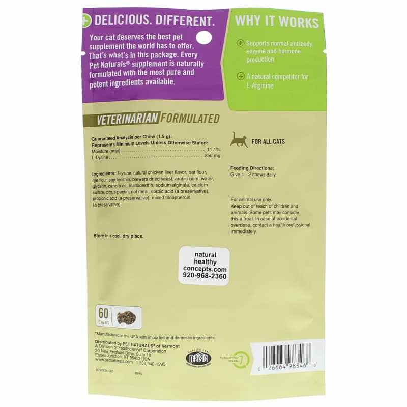 L-Lysine for Cats of All Sizes, by Pet Naturals Of Vermont, image #2