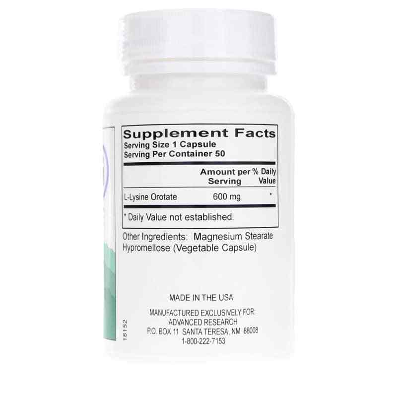 L-Lysine Orotate 600 Mg, by Advanced Research, image #2