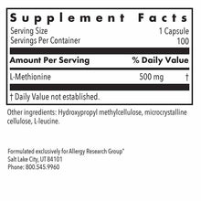 L-Methionine 500 Mg, by Allergy Research Group, image #2