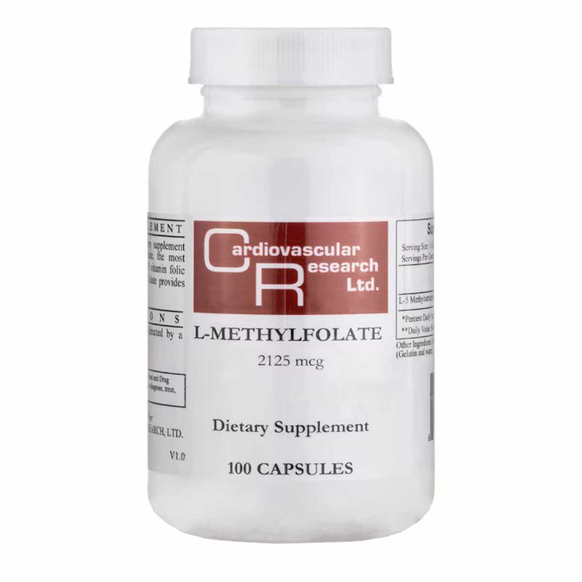 L-Methylfolate, 100 Capsules, by Cardiovascular Research